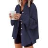 imageAUTOMET Fall Outfits for Women 2025 Fashion Clothes Winter Waffle Knit Clothing Oversized Button Down ShirtNavyblue