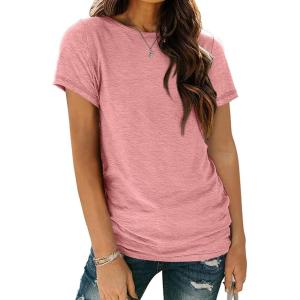 AUTOMET Womens Tops Shorts Sleeve Shirts for Summer Spring Beach Vacation Plus Size Oversized Tshirts for Teen Girls 2025(02_pink)
