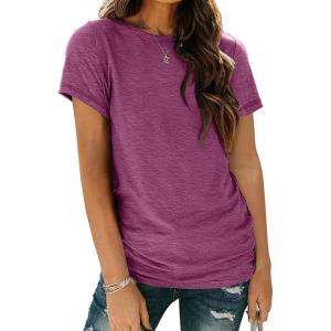 AUTOMET Womens Tops Shorts Sleeve Shirts for Summer Spring Beach Vacation Plus Size Oversized Tshirts for Teen Girls 2025(02purple)