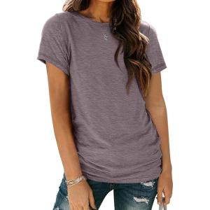 AUTOMET Womens Tops Shorts Sleeve Shirts for Summer Spring Beach Vacation Plus Size Oversized Tshirts for Teen Girls 2025(02rosetaupe)